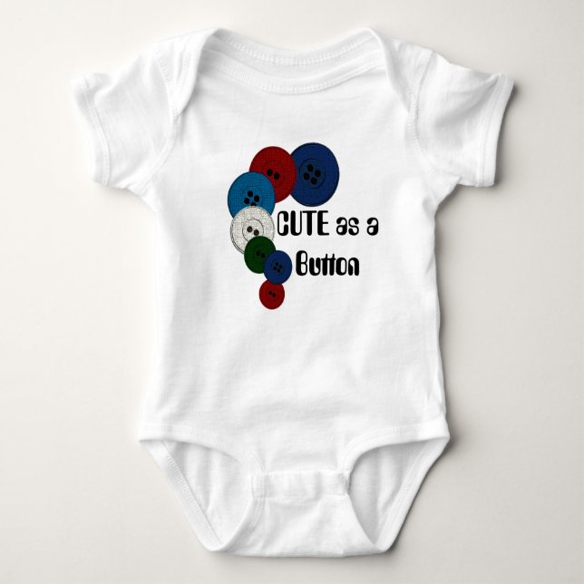 Cute as a Button Baby Bodysuit (Front)