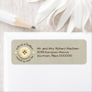 Cute as a Button Baby Return Address Label