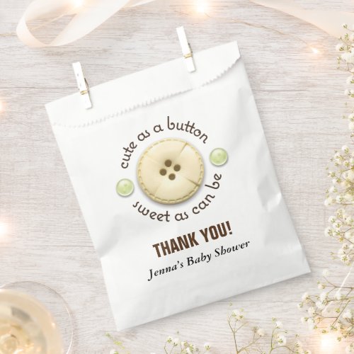 Cute as a Button Baby Shower Favor Bag