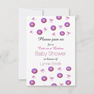 Cute as a Button Baby Shower Invitation