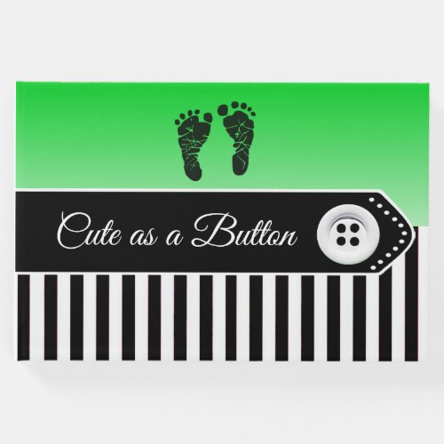 Cute as a Button Baby Shower Keepsake Guestbook