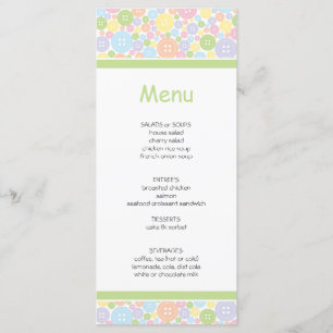 Cute as a Button Baby Shower Menu