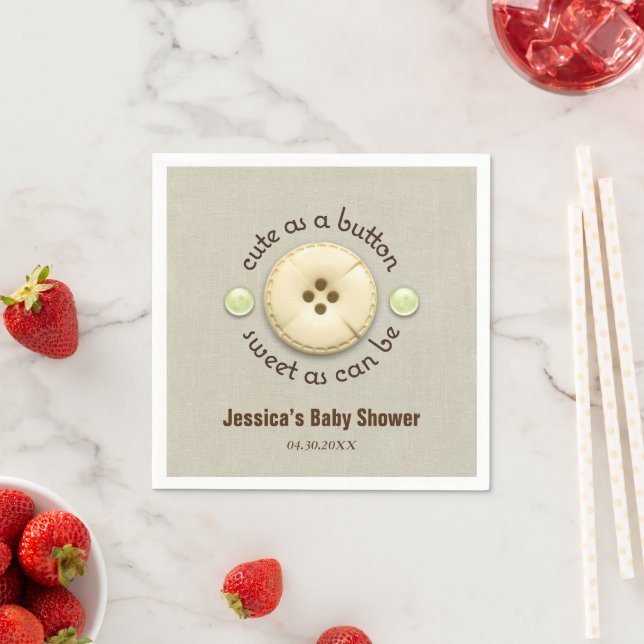 Cute as a Button Baby Shower Napkins (Insitu)