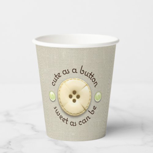 Cute as a Button Baby Shower Paper Cups