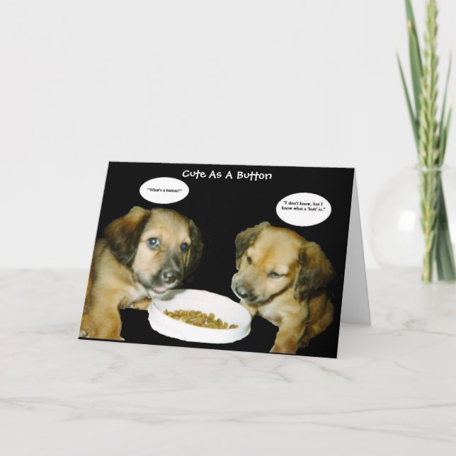 Cute As A Button Birthday Card (Front)