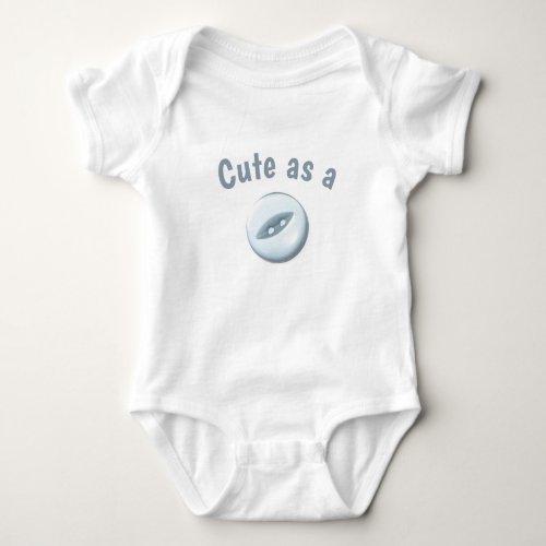 Cute as a Button Blue Baby Bodysuit