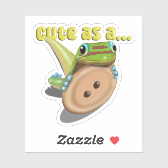 Cute as a Button — GECKO Sticker (Sheet)
