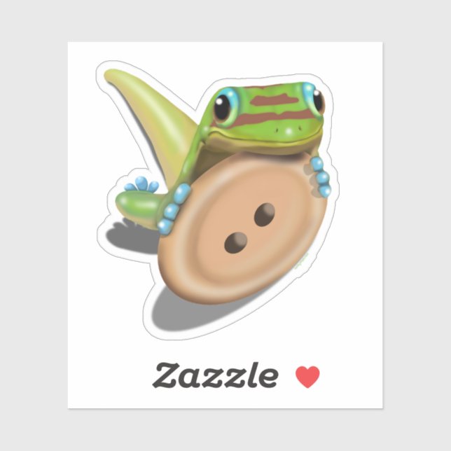 Cute as a Button — GECKO without text Sticker (Sheet)