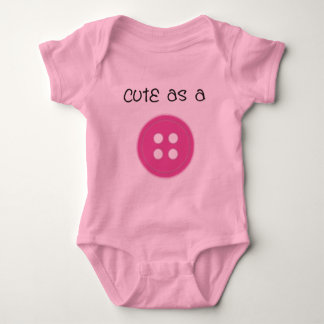 Cute as a Button - Girl Baby Bodysuit