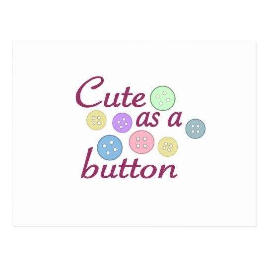 Cute as a button (girl) postcard