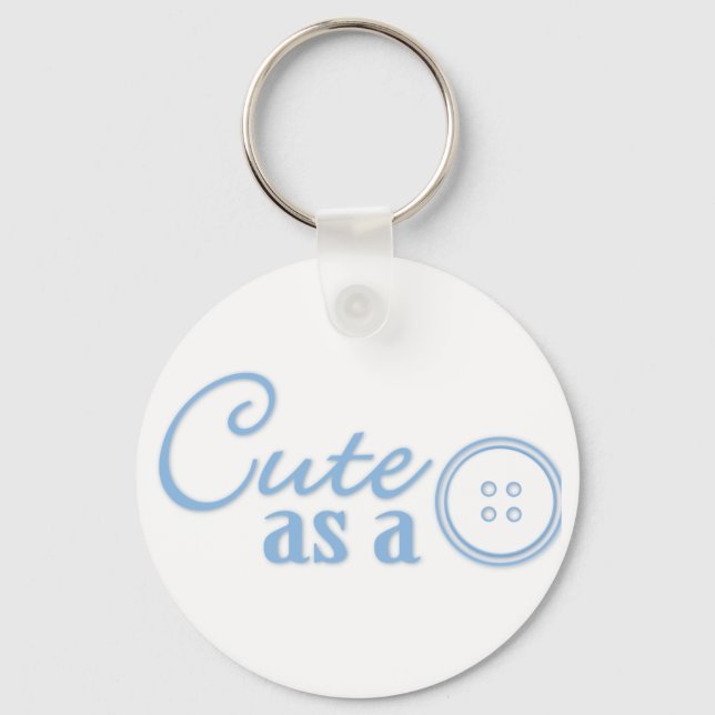 Cute as a Button Keychain (Front)
