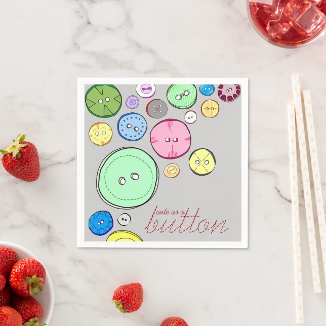 Cute as a Button Napkins (Insitu)