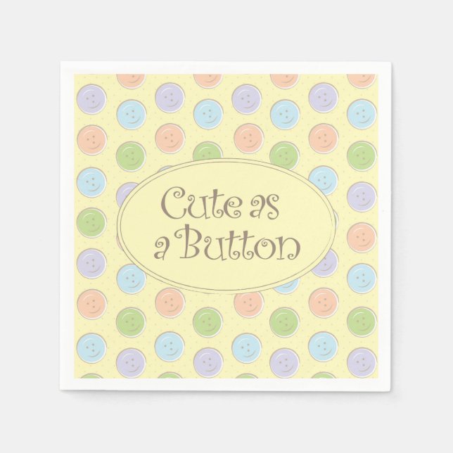 Cute-as-a-Button Paper Napkins (Front)