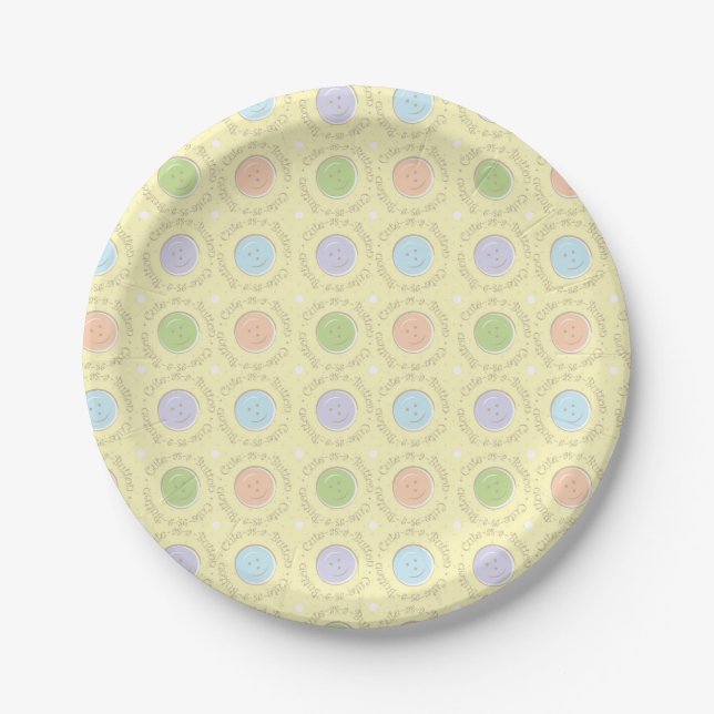 Cute-as-a-Button Paper Plates (Front)