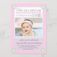 Cute as a Button (Pastels) First Birthday (Photo)