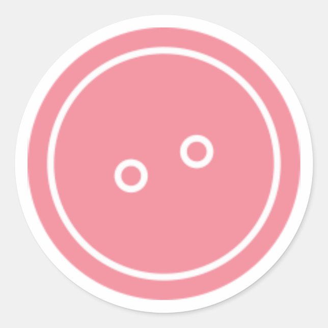 Cute as a Button (Pink) Classic Round Sticker (Front)
