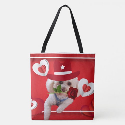 Cute As A Button Poodle Tote Bag