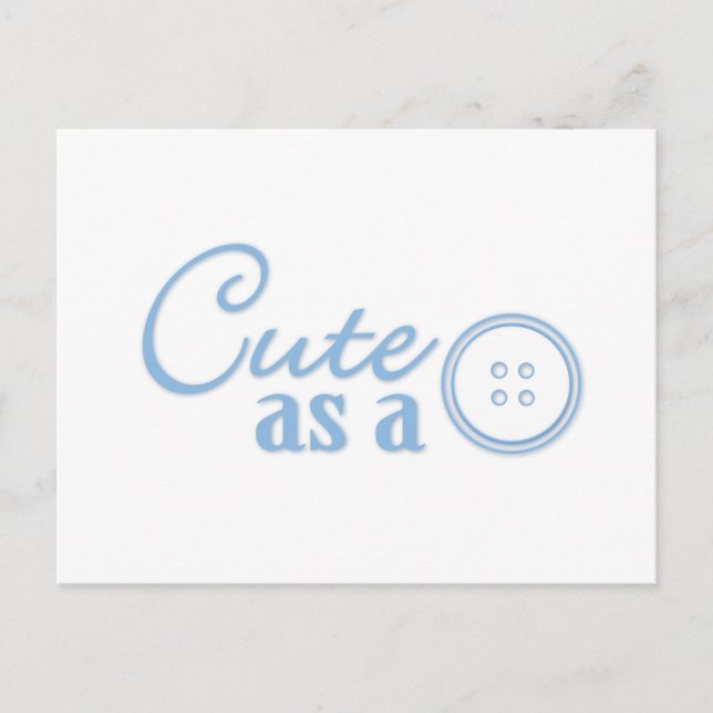 Cute as a Button Postcard (Front)