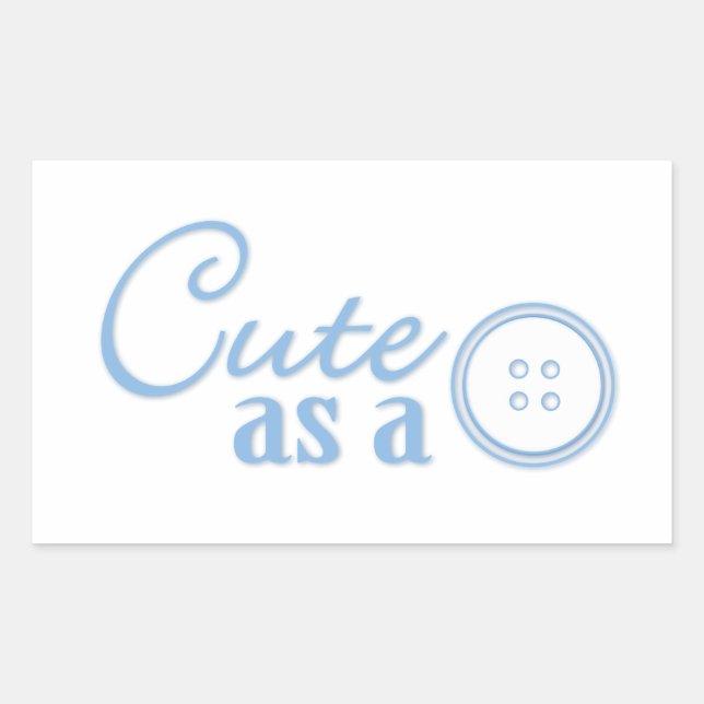Cute as a Button Rectangular Sticker (Front)