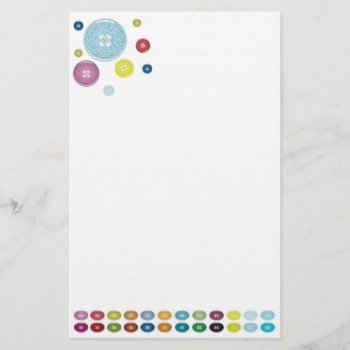 Cute As A Button Stationery by Boobins at Zazzle