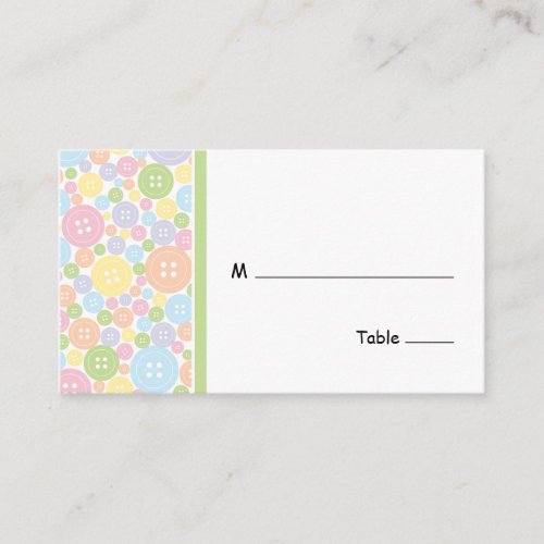 Cute as a Button  Table Seating Card