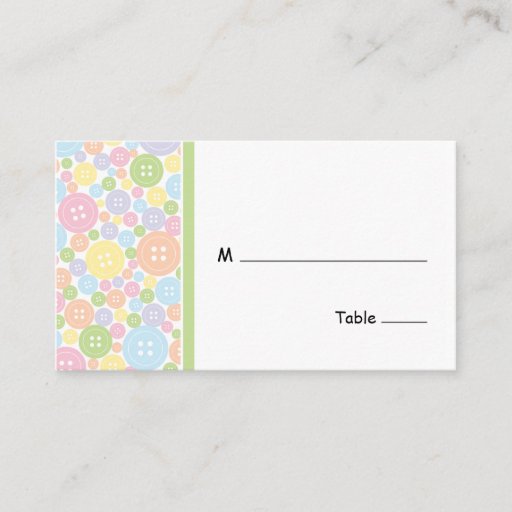Customizable Cute as a Button | Table Seating Card Business Card
