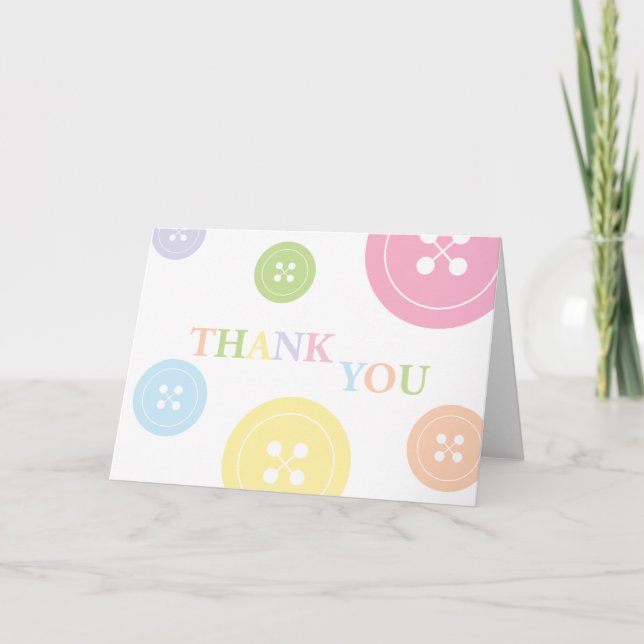 Cute as a Button Thank You Card (Front)