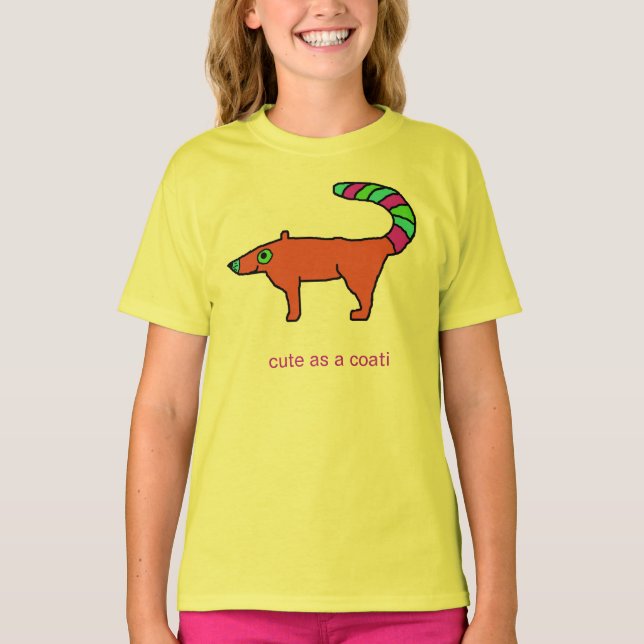 "Cute as a Coati" apparel T-Shirt (Front)