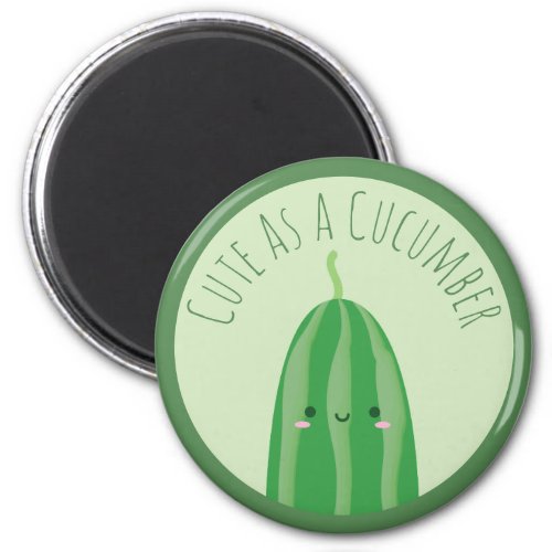 Cute As a Cucumber Funny Cutecumber Magnet