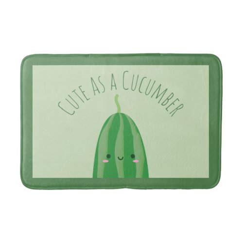 Cute As a Cucumber Funny Kawaii Cutecumber Bath Mat