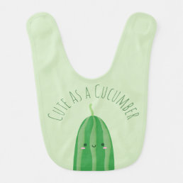 Cute As a Cucumber Funny Kawaii Cutecumber Unisex Baby Bib