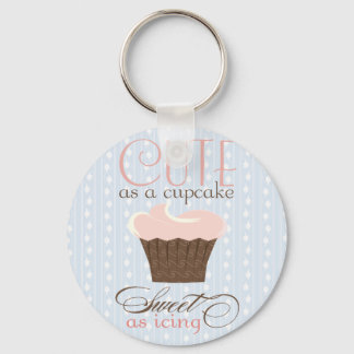 Cute as a cupcake! Pink & Brown Keychain