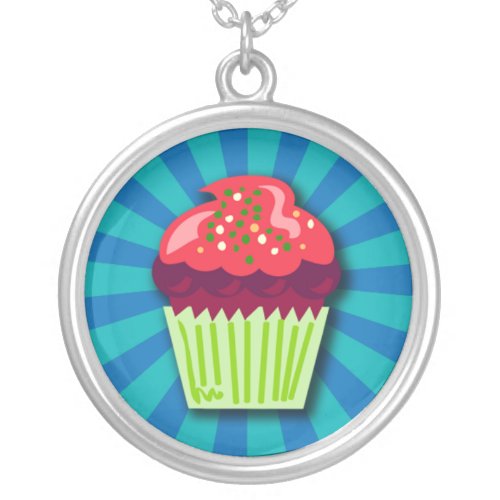 Cute as a Cupcake Silver Plated Necklace
