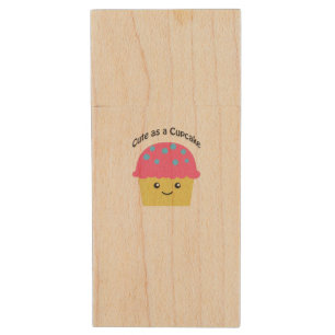 Cute as a Cupcake Wood USB Flash Drive