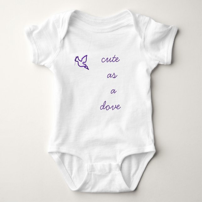 Cute as a dove baby bodysuit (Front)