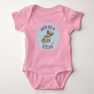 CUTE AS A KITTEN Baby Girl Kitty Cat Baby Bodysuit