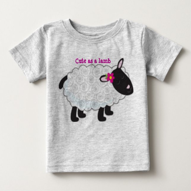 Cute as a Lamb Infant Sleeper Baby T-Shirt (Front)