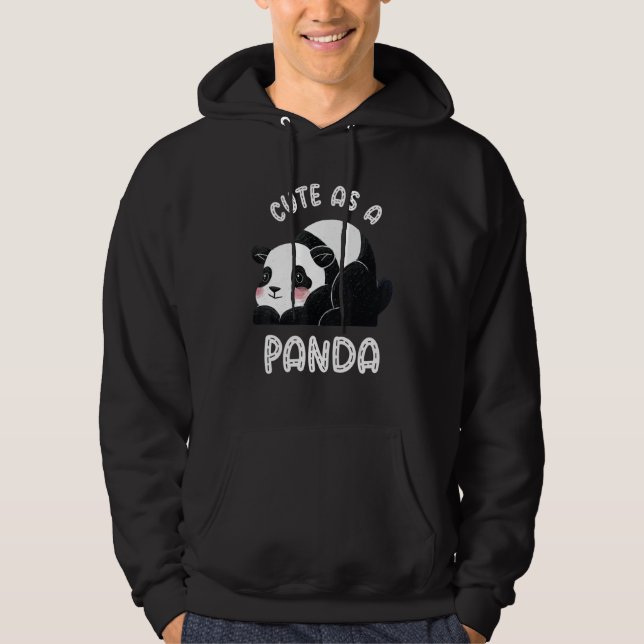 Cute As A Panda Wild Panda Bamboo Hoodie (Front)