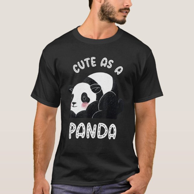 Cute As A Panda Wild Panda Bamboo T-Shirt (Front)
