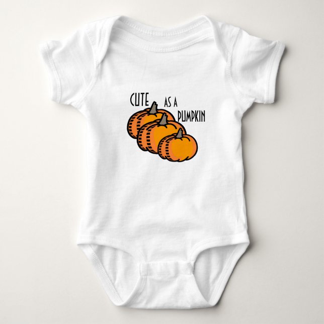 CUTE AS A PUMPKIN baby onzie! Halloween or fall!! Baby Bodysuit (Front)