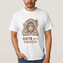 Cute as a Punch Baby Monkey with Butterfly 