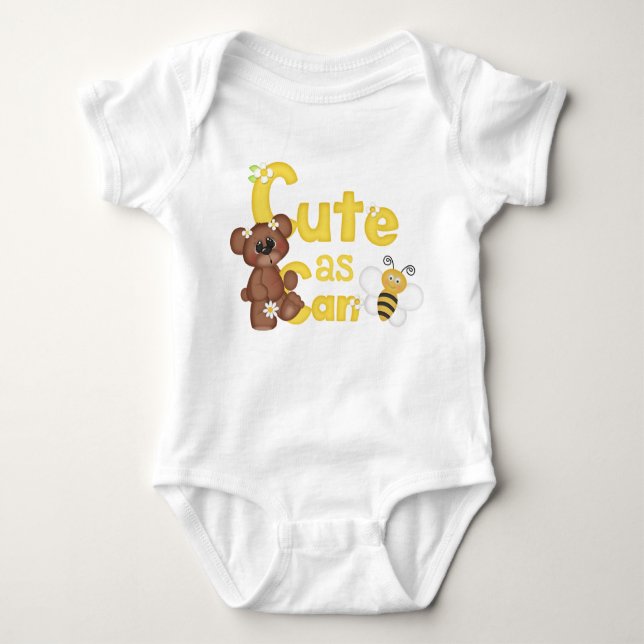 Cute as Can Be Honey Bear and Bee Honeybee Baby Bodysuit (Front)
