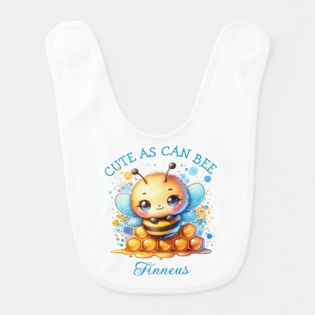 Cute as Can Bee | Honey bee Baby Boy's Baby Bib (Front)