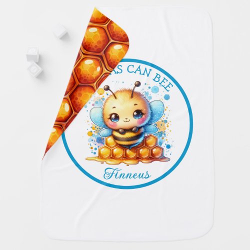 Cute as Can Bee  Honey bee Baby Boys Baby Blanket