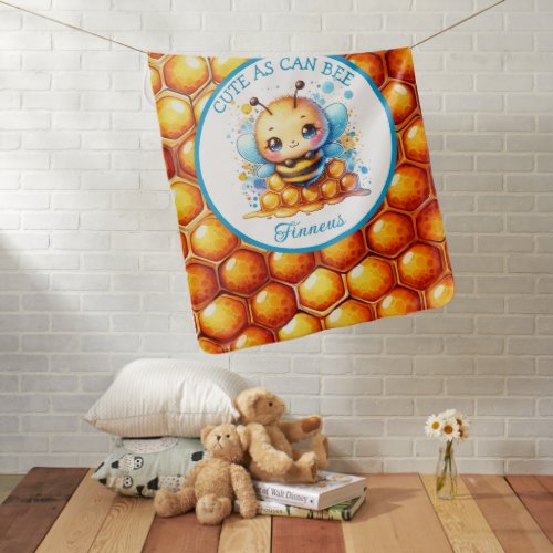 Cute as Can Bee  Honey bee Baby Boys Baby Blanket