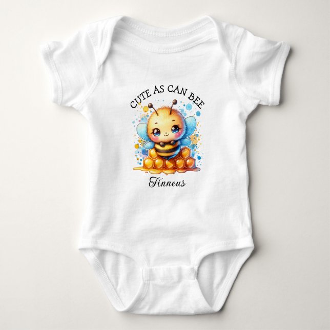 Cute as Can Bee | Honey bee Baby Boy's Baby Bodysuit (Front)