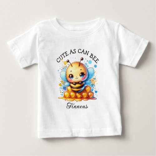 Cute as Can Bee  Honey bee Baby Boys Baby T_Shirt