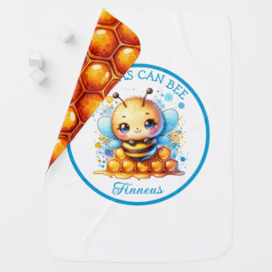 Cute as Can Bee   Honey bee Baby Boy's Blanket