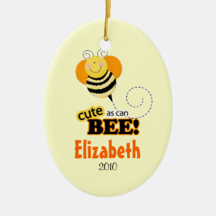 CUTE AS CAN BEE Personalized Christmas Ornament