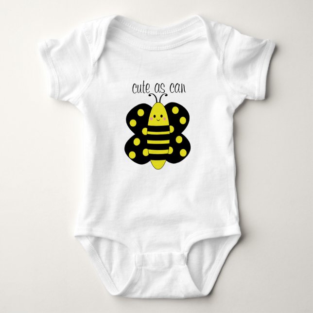 Cute As Can Bee Polka Dot Baby Baby Bodysuit (Front)